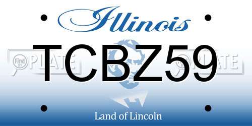 TCBZ59 Illinois License Plate