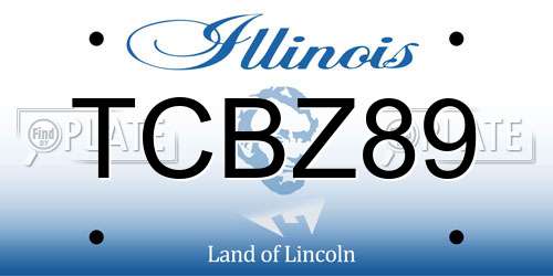 TCBZ89 Illinois License Plate
