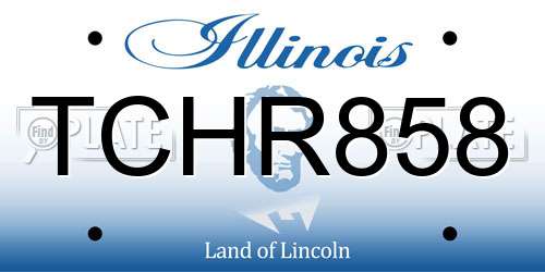 TCHR858 Illinois License Plate