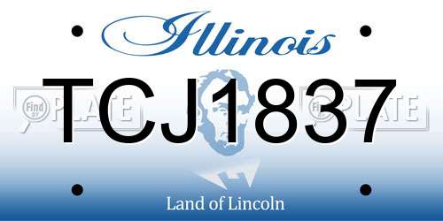 TCJ1837 Illinois License Plate