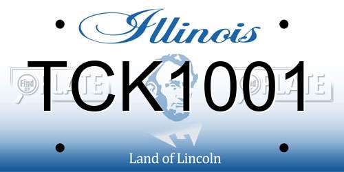 TCK1001 Illinois License Plate