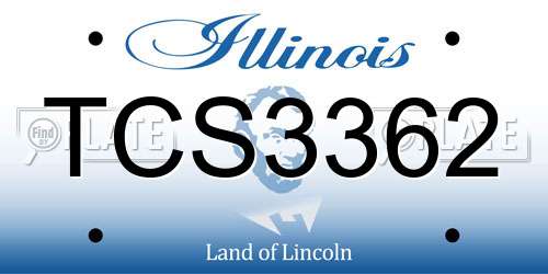 TCS3362 Illinois License Plate