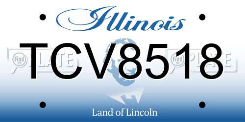 TCV8518 Illinois License Plate