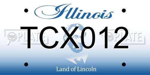 TCX012 Illinois License Plate