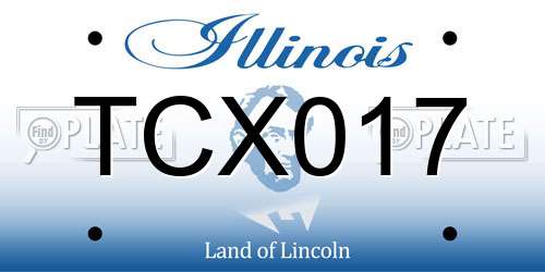 TCX017 Illinois License Plate