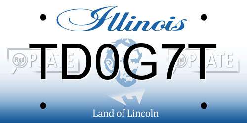 TD0G7T Illinois License Plate