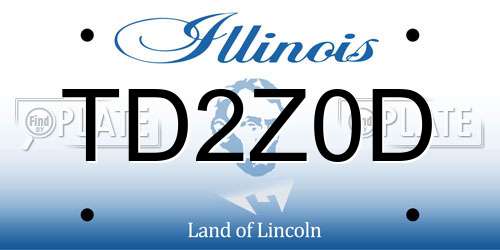 TD2Z0D Illinois License Plate