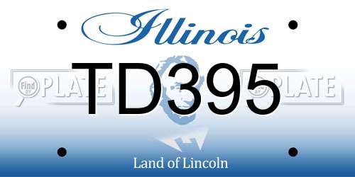 TD395 Illinois License Plate