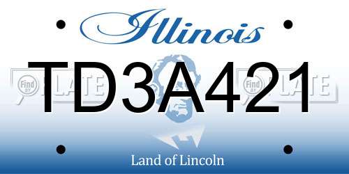 TD3A421 Illinois License Plate