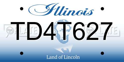 TD4T627 Illinois License Plate