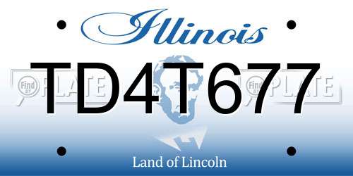 TD4T677 Illinois License Plate