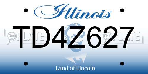 TD4Z627 Illinois License Plate