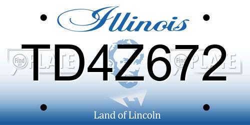 TD4Z672 Illinois License Plate