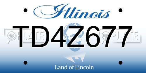 TD4Z677 Illinois License Plate