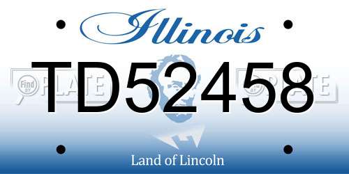 TD52458 Illinois License Plate