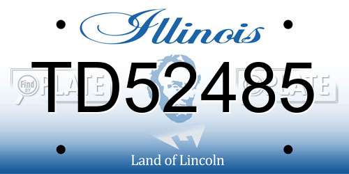TD52485 Illinois License Plate