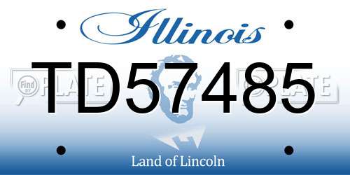 TD57485 Illinois License Plate