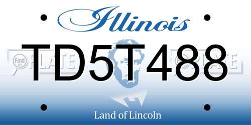 TD5T488 Illinois License Plate