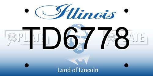 TD6778 Illinois License Plate