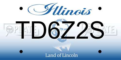 TD6Z2S Illinois License Plate