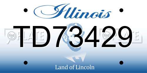 TD73429 Illinois License Plate