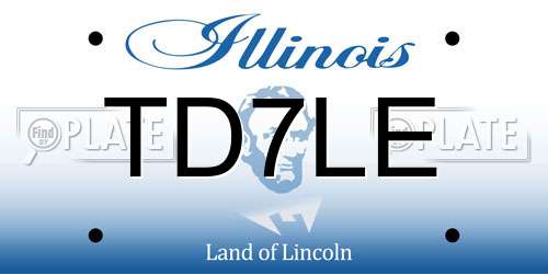 TD7LE Illinois License Plate