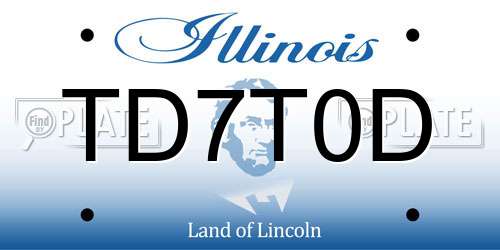 TD7T0D Illinois License Plate
