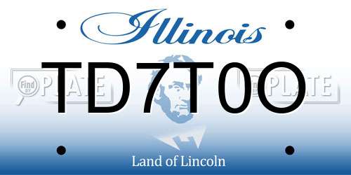 TD7T0O Illinois License Plate