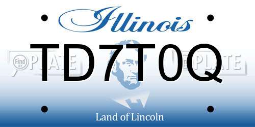TD7T0Q Illinois License Plate