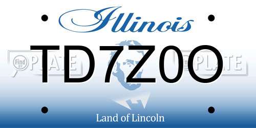 TD7Z0O Illinois License Plate