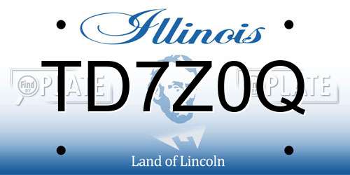 TD7Z0Q Illinois License Plate