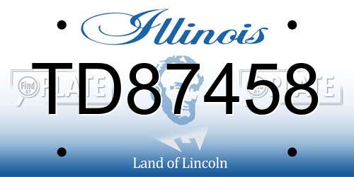 TD87458 Illinois License Plate