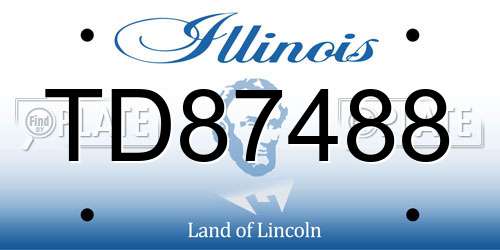 TD87488 Illinois License Plate