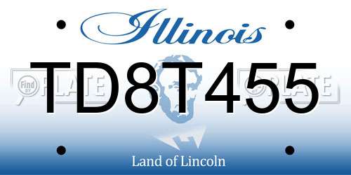 TD8T455 Illinois License Plate