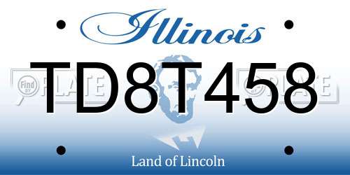 TD8T458 Illinois License Plate