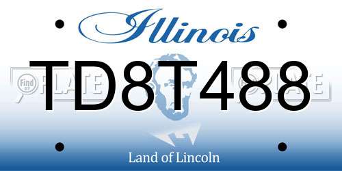 TD8T488 Illinois License Plate