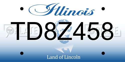 TD8Z458 Illinois License Plate
