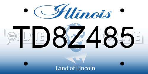 TD8Z485 Illinois License Plate