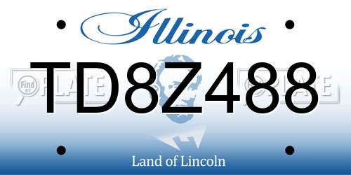 TD8Z488 Illinois License Plate