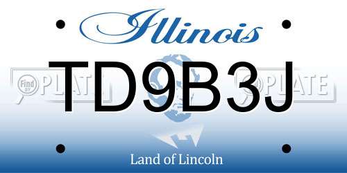 TD9B3J Illinois License Plate