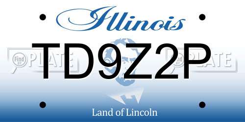 TD9Z2P Illinois License Plate