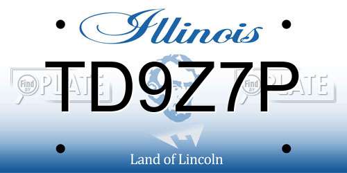 TD9Z7P Illinois License Plate