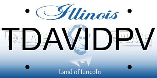 TDAVIDPV Illinois License Plate