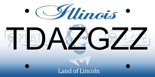 TDAZGZZ Illinois License Plate