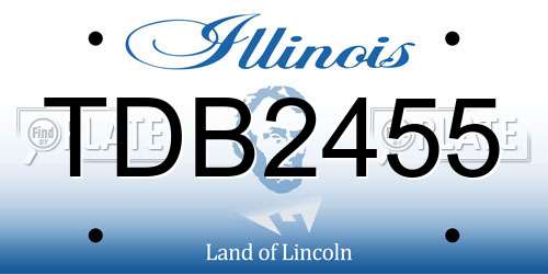 TDB2455 Illinois License Plate