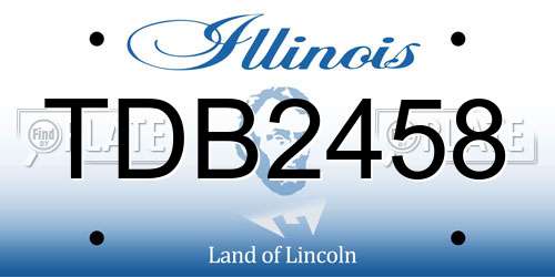 TDB2458 Illinois License Plate