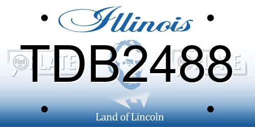 TDB2488 Illinois License Plate