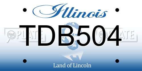 TDB504 Illinois License Plate