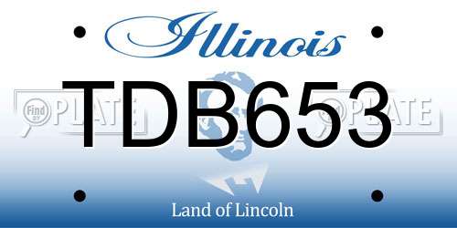 TDB653 Illinois License Plate
