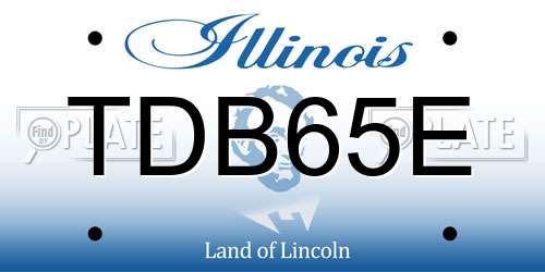 TDB65E Illinois License Plate